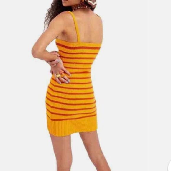 NWT for love & lemons Gemma Knit Mini Dress Striped ribbed Seamless - Picture 2 of 4